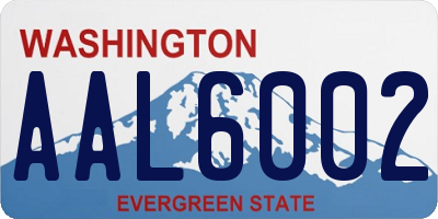 WA license plate AAL6002