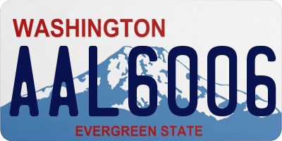 WA license plate AAL6006