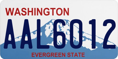 WA license plate AAL6012