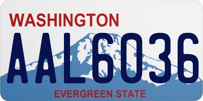 WA license plate AAL6036