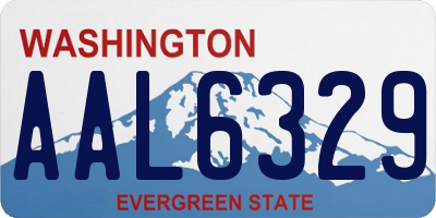 WA license plate AAL6329