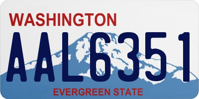 WA license plate AAL6351