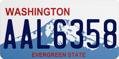 WA license plate AAL6358