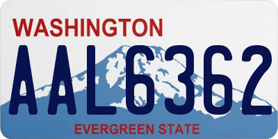 WA license plate AAL6362