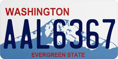 WA license plate AAL6367