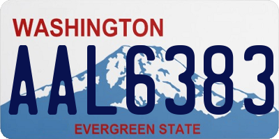 WA license plate AAL6383