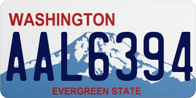 WA license plate AAL6394