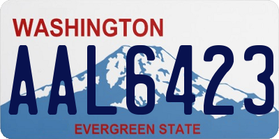 WA license plate AAL6423