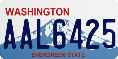 WA license plate AAL6425