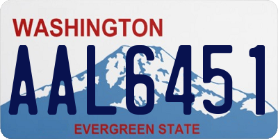 WA license plate AAL6451