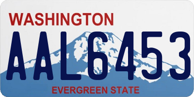 WA license plate AAL6453