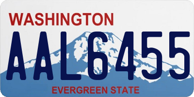 WA license plate AAL6455