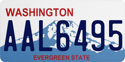 WA license plate AAL6495