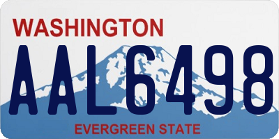 WA license plate AAL6498