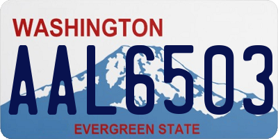 WA license plate AAL6503