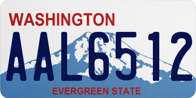 WA license plate AAL6512