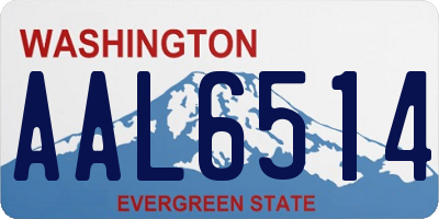 WA license plate AAL6514