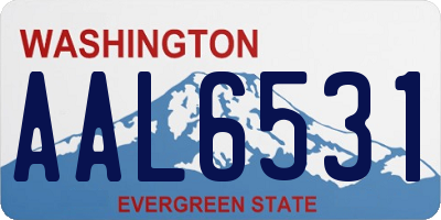 WA license plate AAL6531