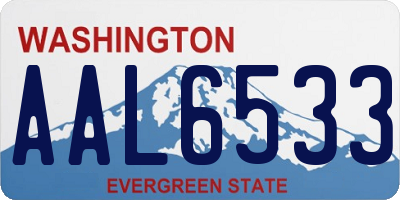 WA license plate AAL6533