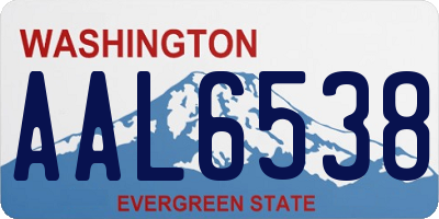 WA license plate AAL6538