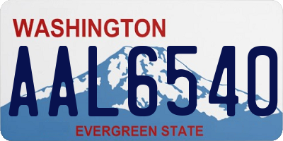WA license plate AAL6540