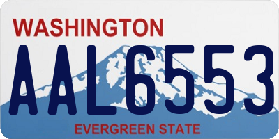 WA license plate AAL6553