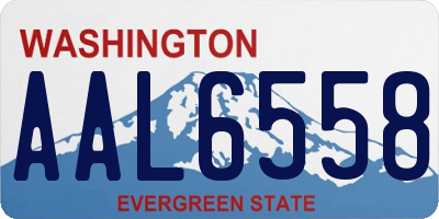WA license plate AAL6558