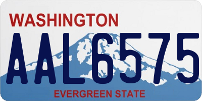 WA license plate AAL6575