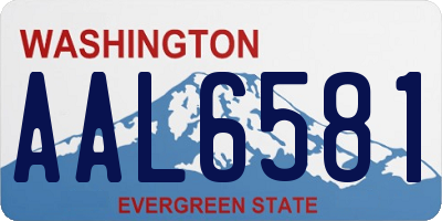 WA license plate AAL6581