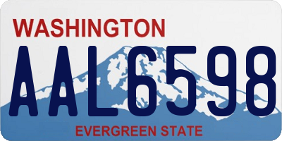 WA license plate AAL6598