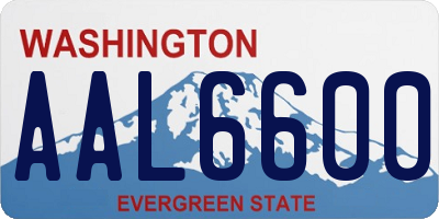WA license plate AAL6600