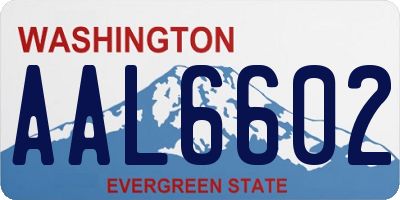 WA license plate AAL6602
