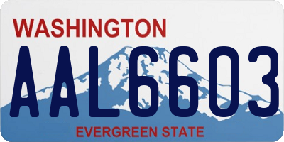 WA license plate AAL6603