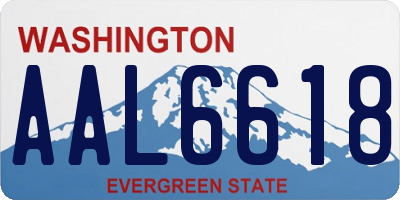 WA license plate AAL6618
