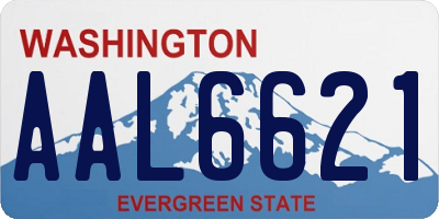 WA license plate AAL6621