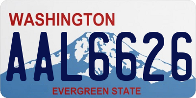 WA license plate AAL6626