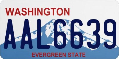 WA license plate AAL6639