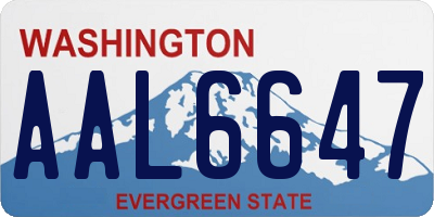 WA license plate AAL6647