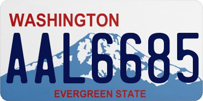 WA license plate AAL6685
