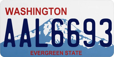WA license plate AAL6693
