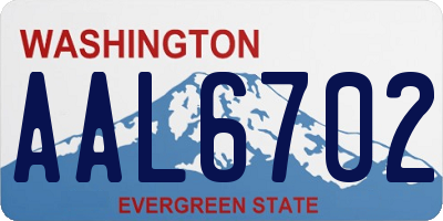 WA license plate AAL6702
