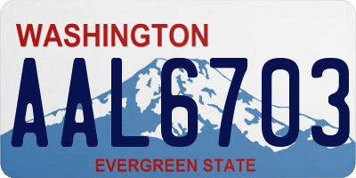 WA license plate AAL6703