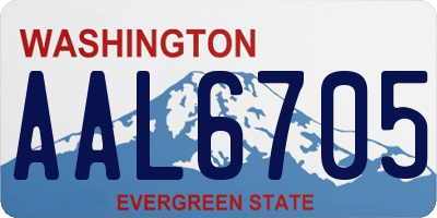 WA license plate AAL6705