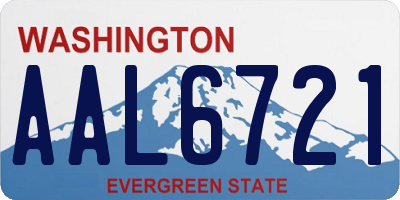 WA license plate AAL6721