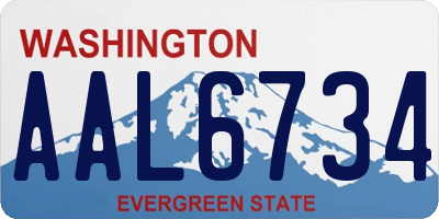 WA license plate AAL6734