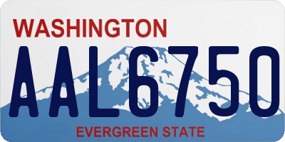 WA license plate AAL6750