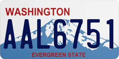 WA license plate AAL6751