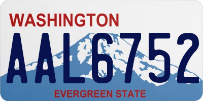 WA license plate AAL6752