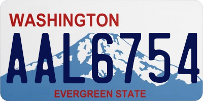 WA license plate AAL6754
