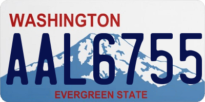 WA license plate AAL6755
